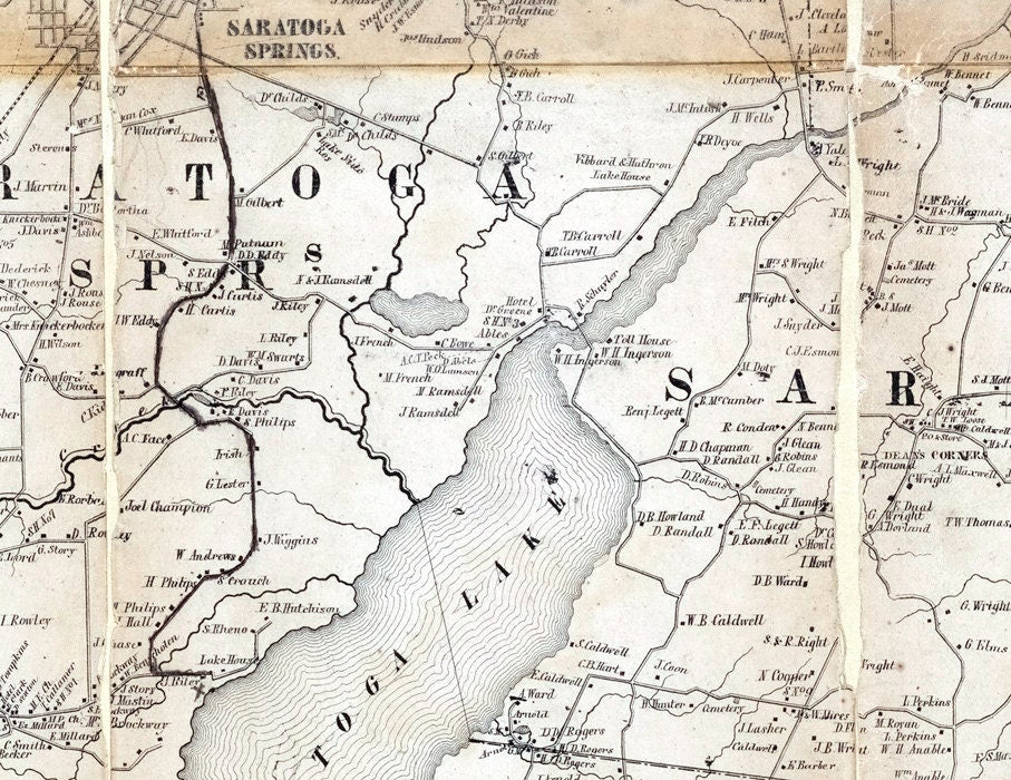 1856 Map of Saratogo County New York