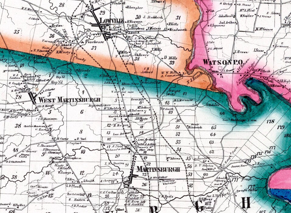 1857 Map of Lewis County New York