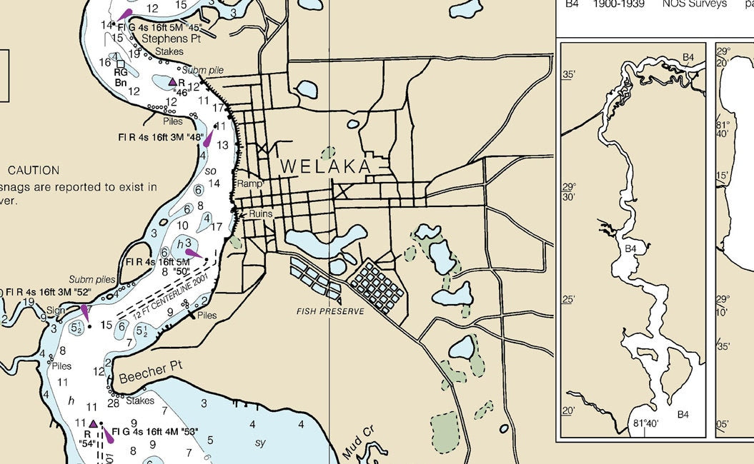 2013 Map of St Johns River & Lake George Florida