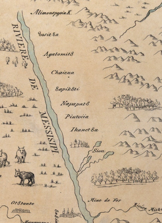 1682 Early Map of the Mississippi River Area