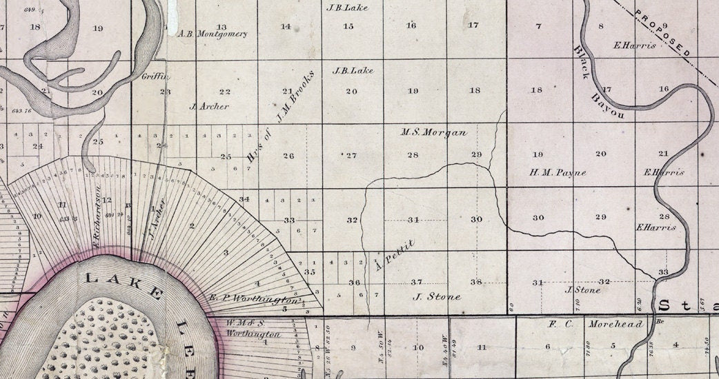 1871 Map of Washington County Mississippi