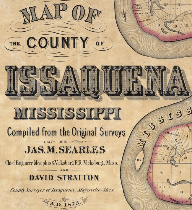 1873 Map of Issaquena County Mississippi