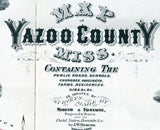 1874 Farm Line Map of Yazoo County Mississippi