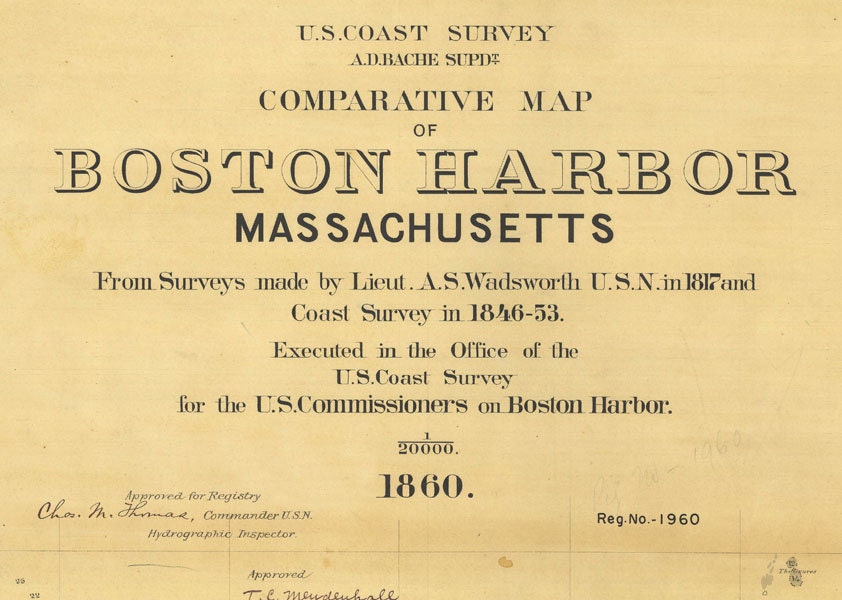 1860 Map of Boston Harbor Massachusetts