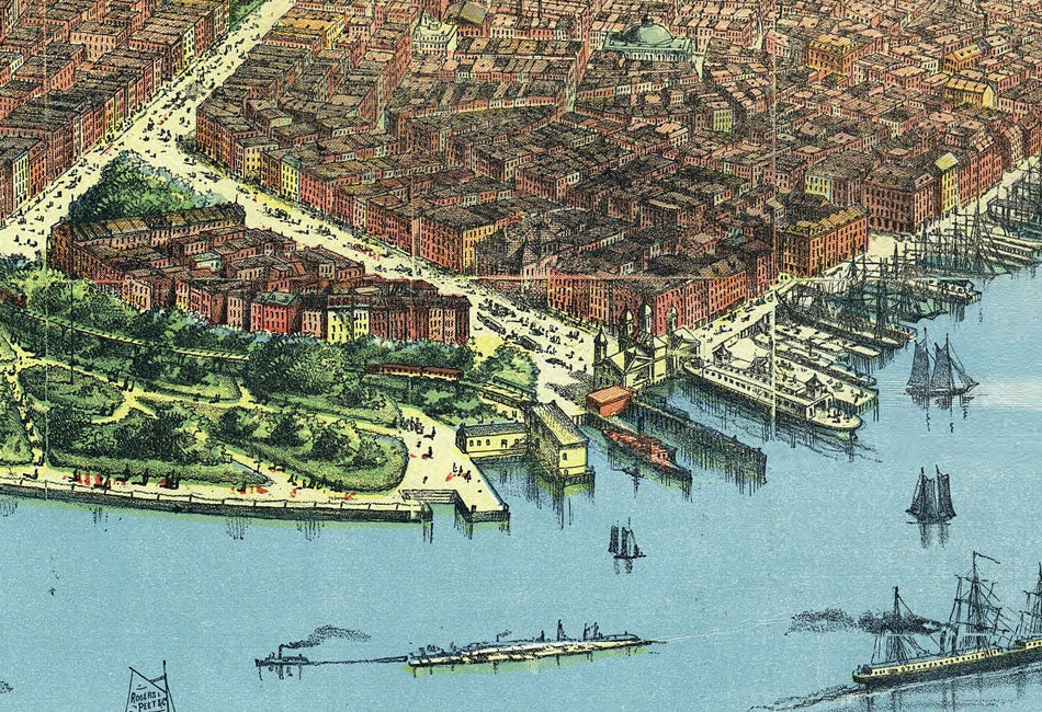 1879 Panoramic Map of New York City