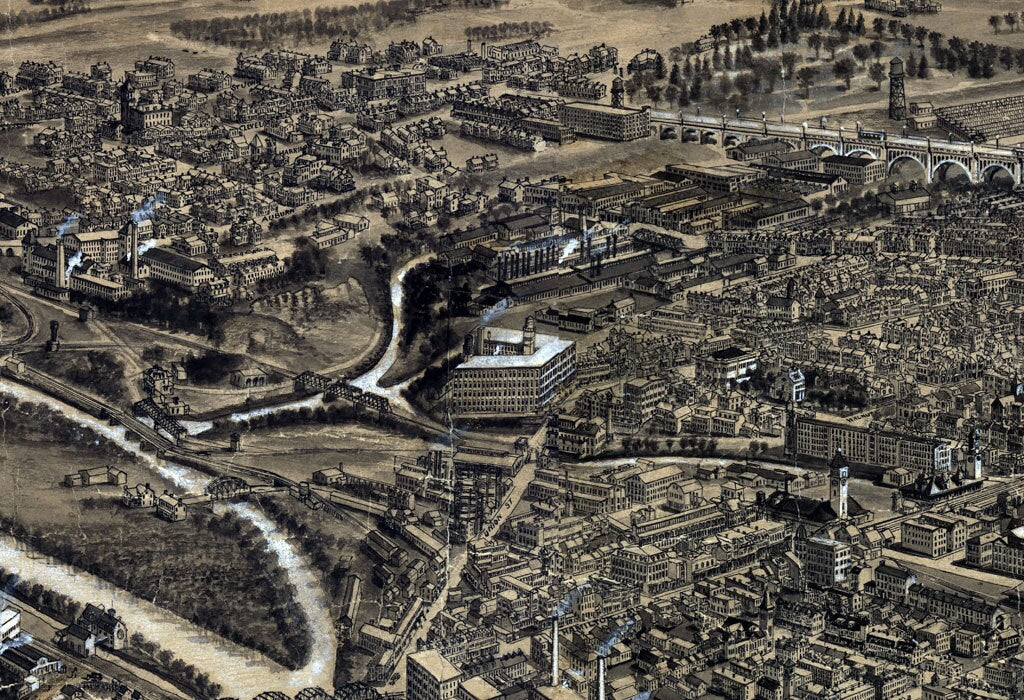 1922 Panoramic Map of Allentown Pennsylvania