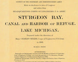 1908 Nautical Map of Sturgeon Bay Lake Michigan