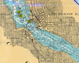1908 Nautical Map of Sturgeon Bay Lake Michigan