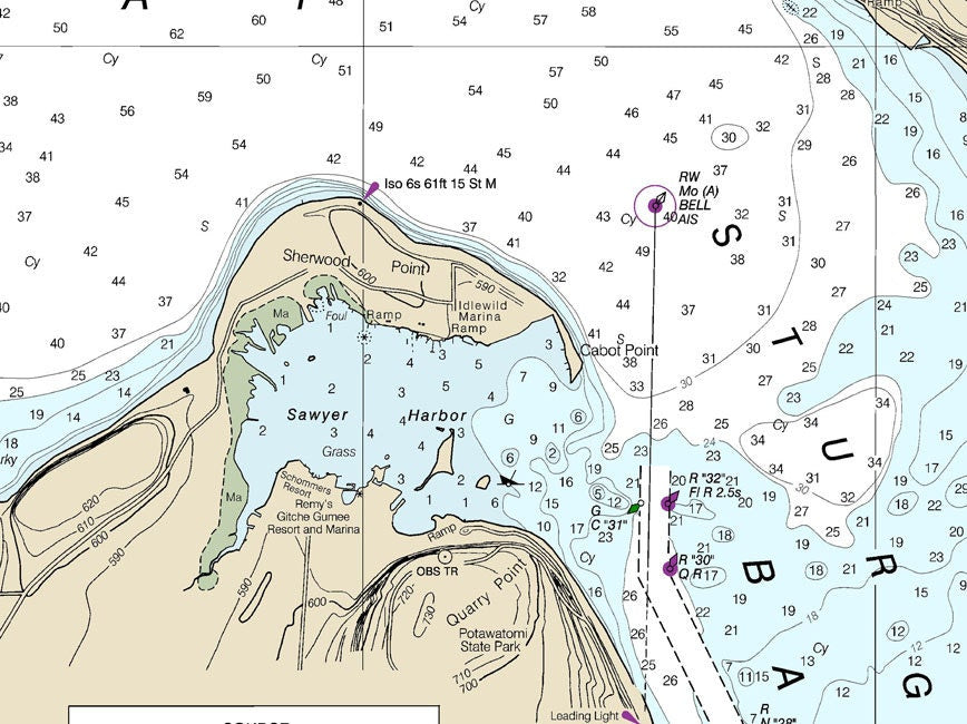 2015 Nautical Map of Sturgeon Bay & Canal Lake Michigan