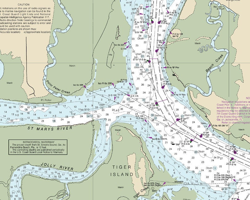 2013 Nautical Map of St Marys Entrance Georgia