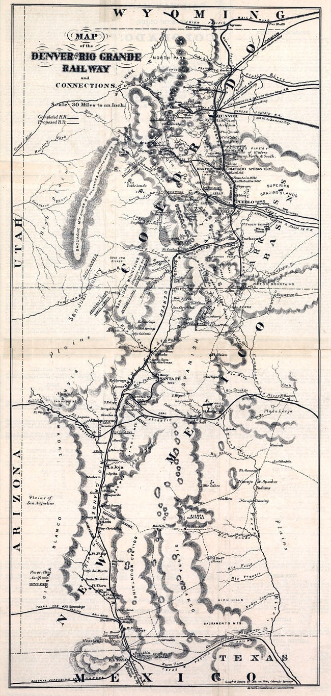 1873 Map of the Denver and Rio Grande Railway