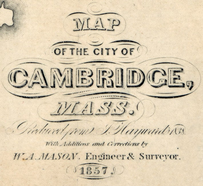 1857 Map of Cambridge Massachusetts