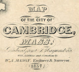 1857 Map of Cambridge Massachusetts