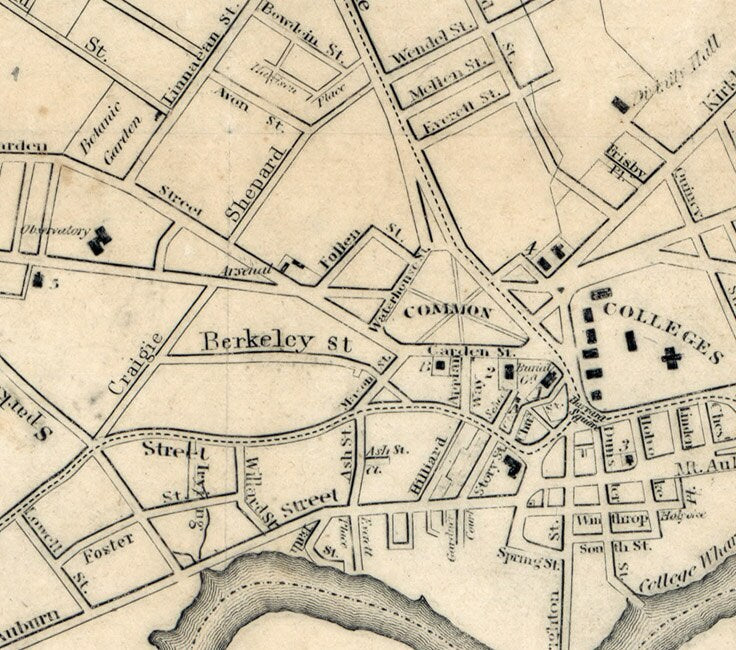 1857 Map of Cambridge Massachusetts