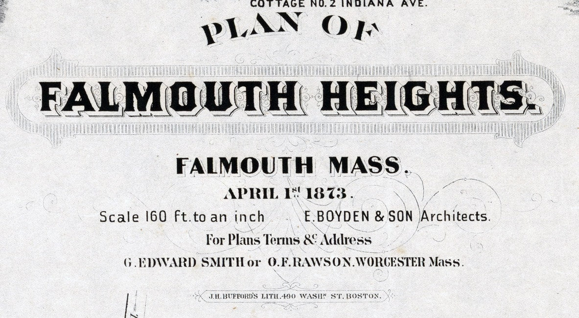 1873 Map of Falmouth Heights Falmouth Massachusetts