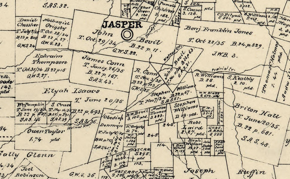 1879 Map of Jasper County Texas