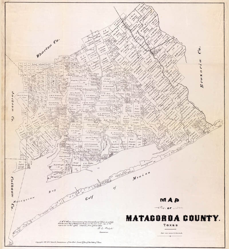 1879 Map of Matagorda County Texas
