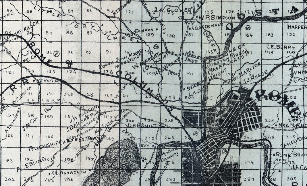 1895 Map of Floyd County Georgia
