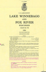 1964 Nautical Map of Lake Winnebago Wisconsin