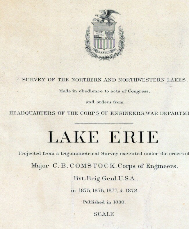 1880 Nautical Map of Lake Erie