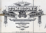 1881 Map of the Tombstone Mining District Cochise Co Arizona