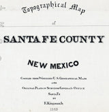 1883 Map of Santa Fe County New Mexico