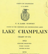 1952 Nautical Map of Lake Champlain New York