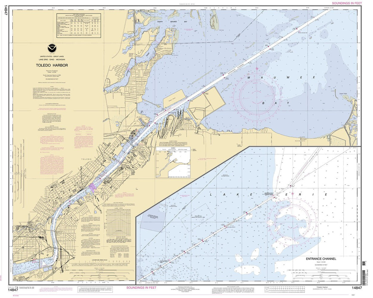 2005 Nautical Map of Toledo Harbor Lake Erie Ohio