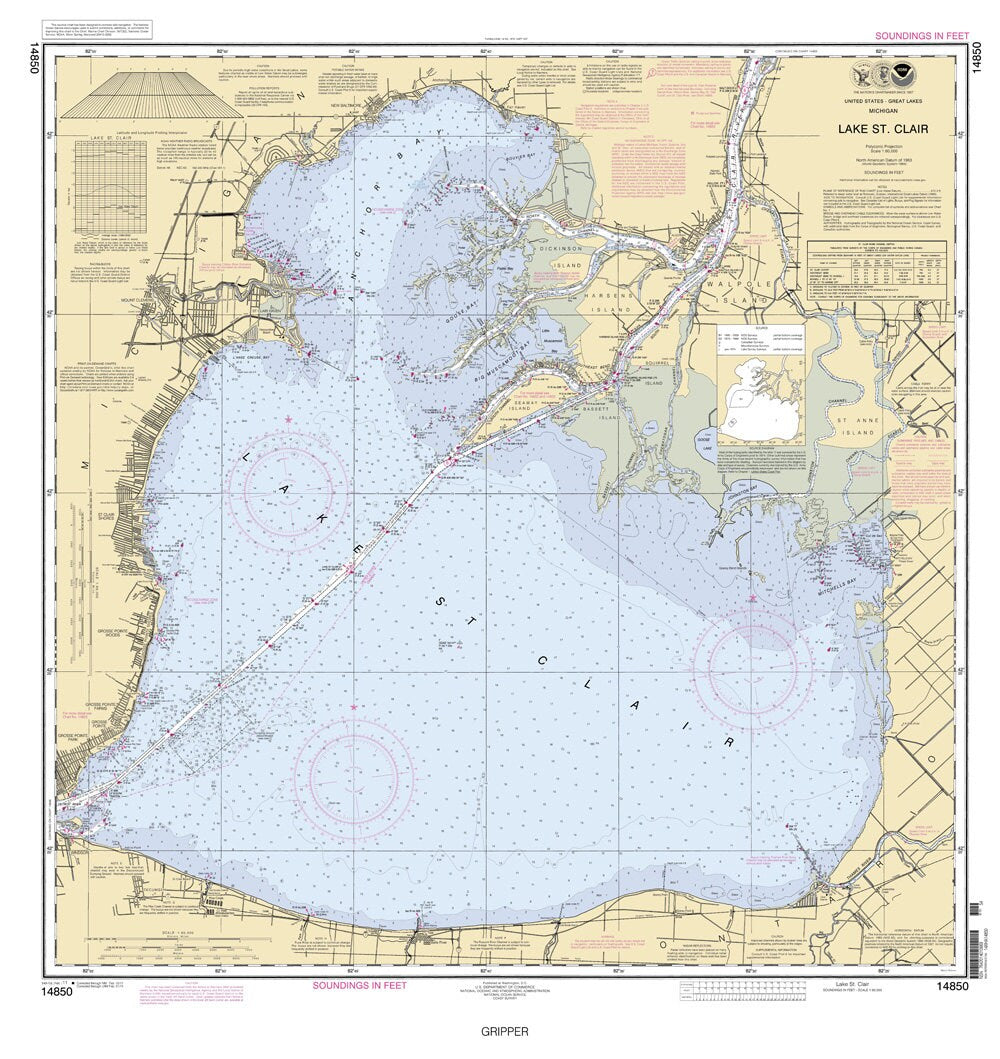 2011 Nautical Map of Lake Saint Clair