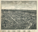 1875 Panoramic Map of Belle Centre Logan County Ohio