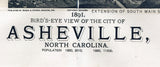 1891 Panoramic Map of Asheville North Carolina