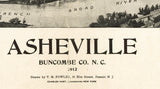 1912 Panoramic Map of Asheville Buncombe County North Carolina