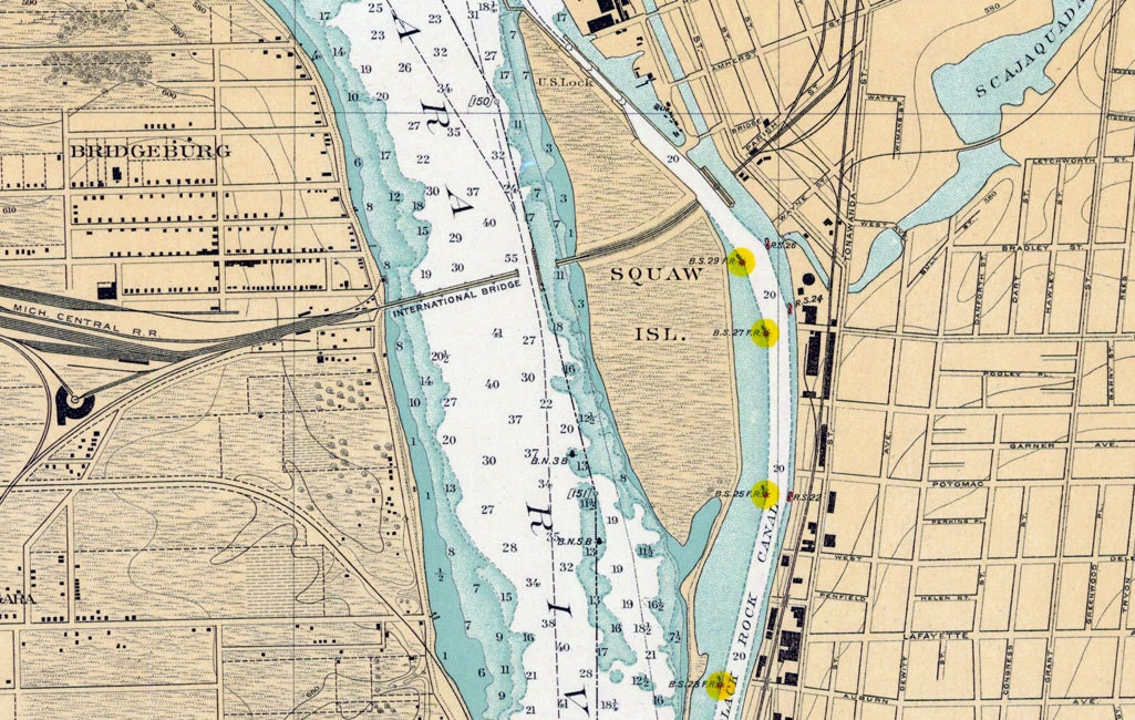 1918 Nautical Map of Buffalo Harbor Lake Erie