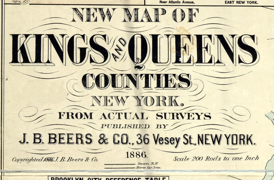 1886 Map of Kings and Queens County New York