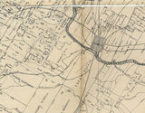 1880 Farm Line Map of Travis County Texas Austin