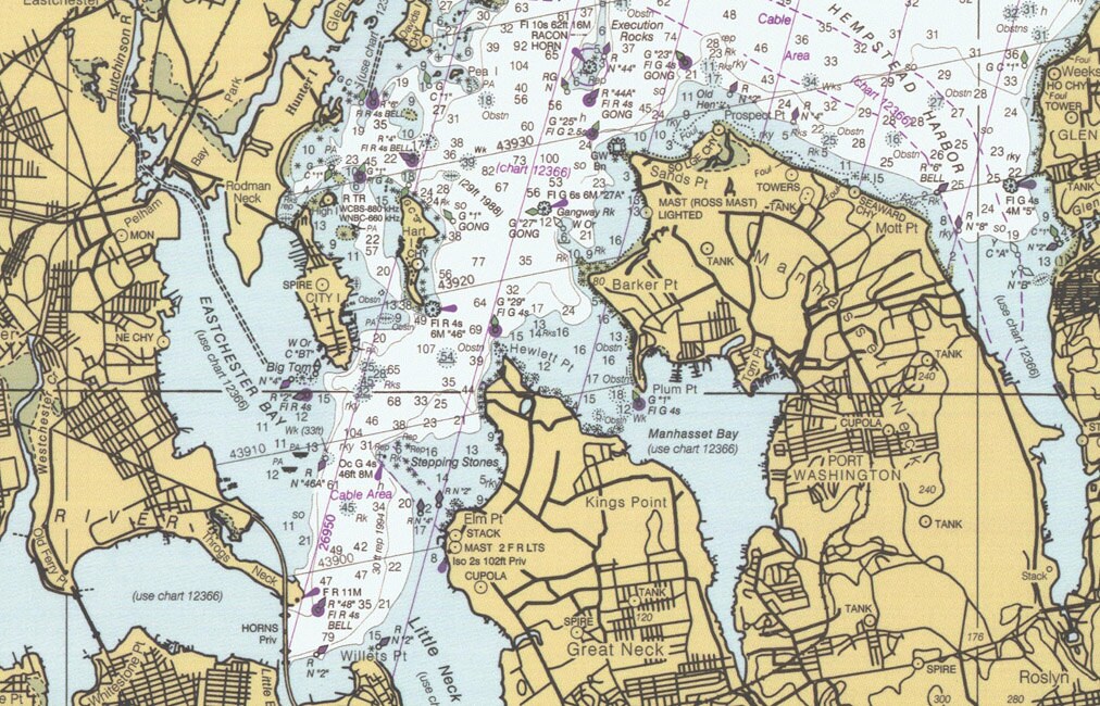 1996 Nautical Map of Long Island Sound Western Part New York