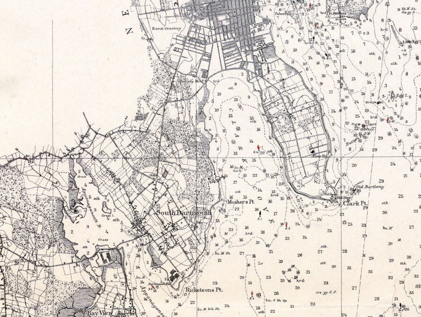1899 Nautical Map of Buzzards Bay Massachusetts