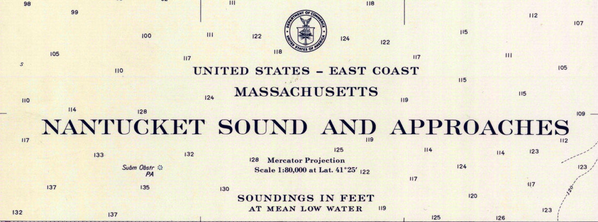 1966 Nautical Map of Nantucket Sound Massachusetts