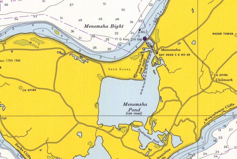 1967 Nautical Map of Marthas Vineyard Massachusetts