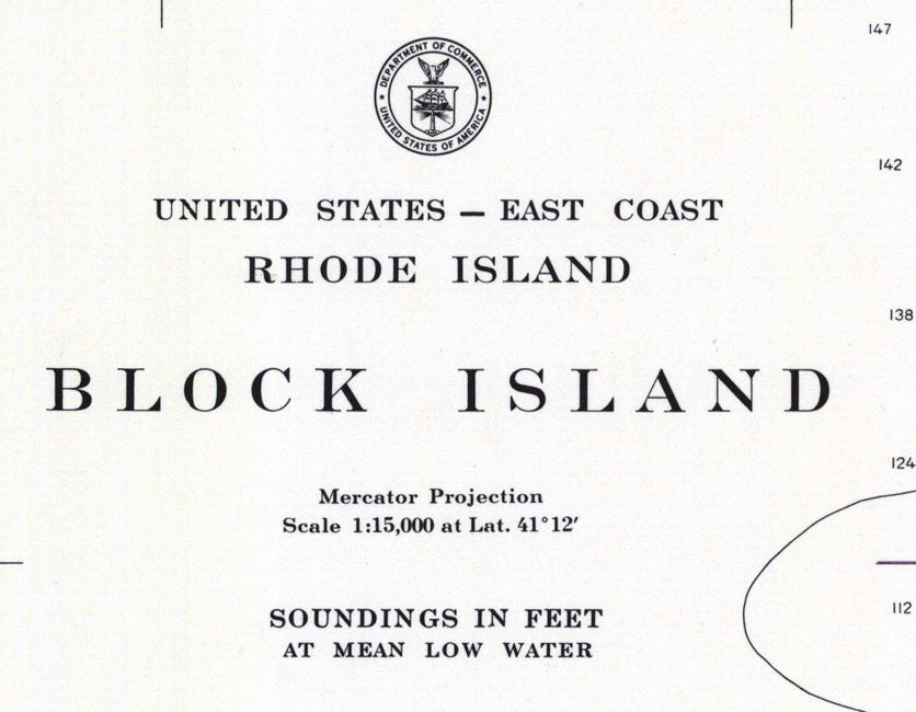 1968 Nautical Map of Block Island Rhode Island