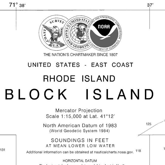 2013 Nautical Map of Block Island Rhode Island