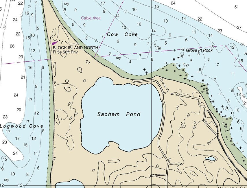 2013 Nautical Map of Block Island Rhode Island