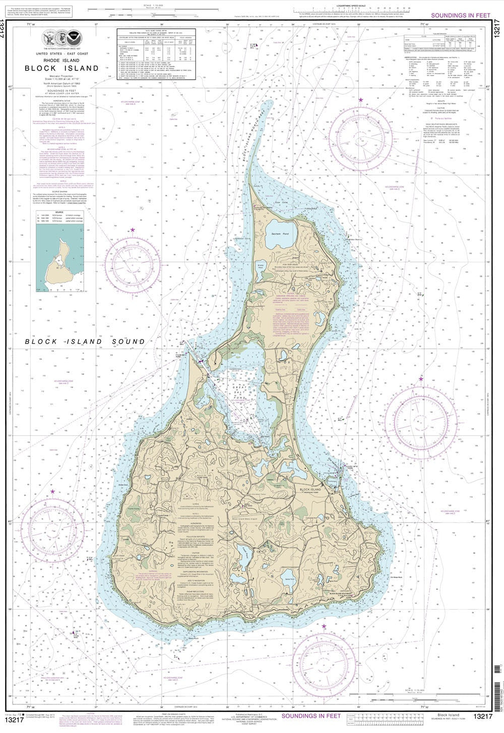 2013 Nautical Map of Block Island Rhode Island