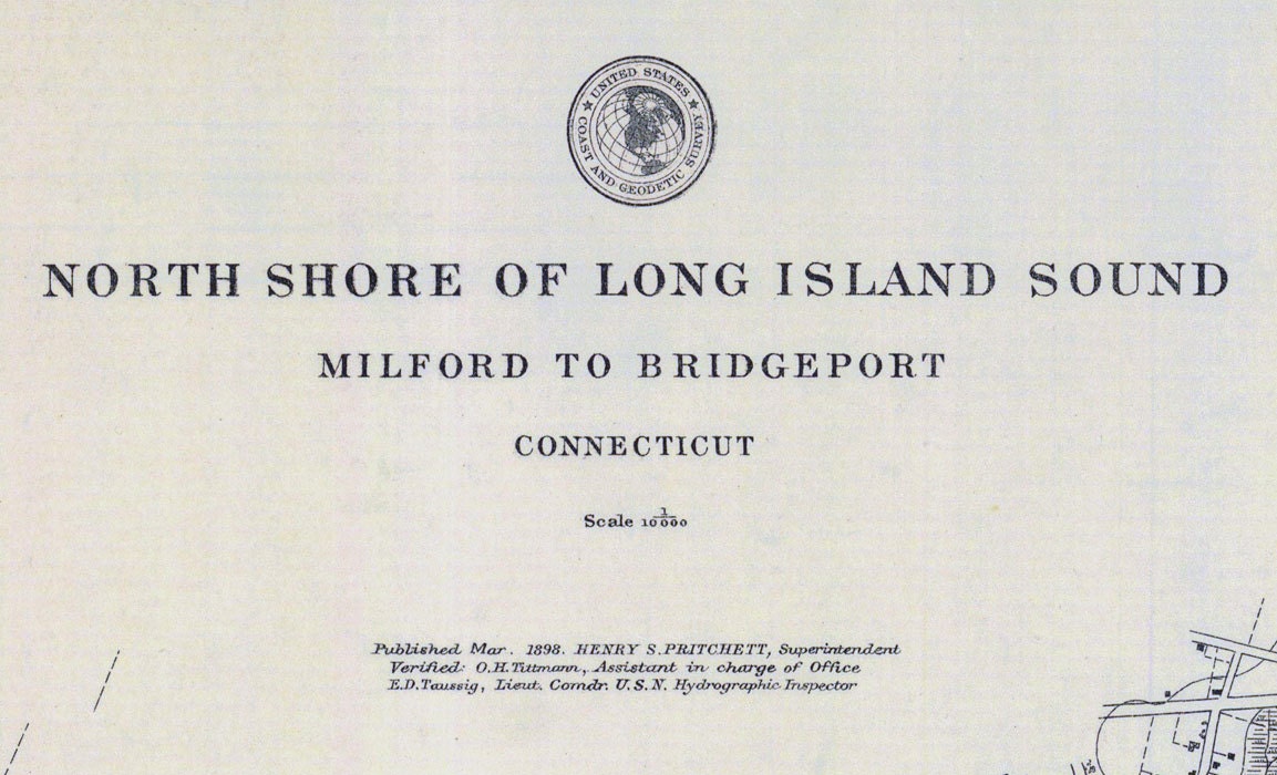 1898 Nautical Map North Shore of Long Island Sound NY