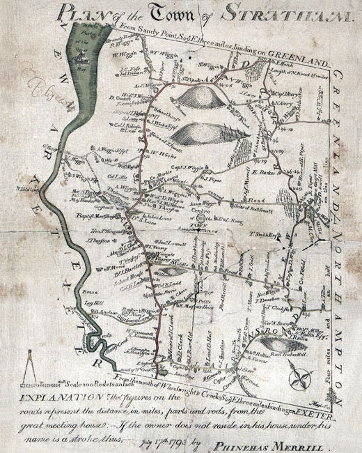 1793 Map of Stratham New Hampshire
