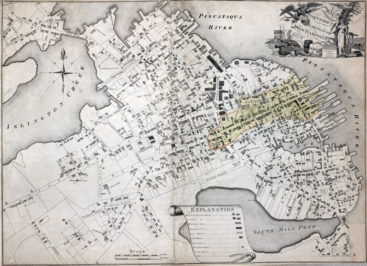 1813 Map of Portsmouth New Hampshire