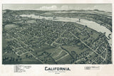 1902 Aerial Map of California Washington County Pa