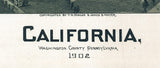 1902 Aerial Map of California Washington County Pa