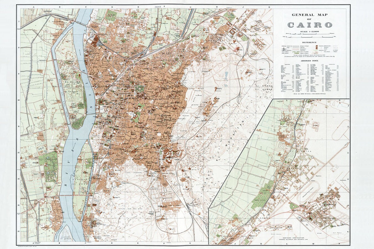 1920 Map of Cairo Egypt