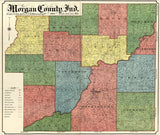 1894 Farm Line Map of Morgan County Indiana Martinsville